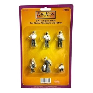 RAIL KING MTH Electric Trains 6-Piece Figure Set Gas Station Attendants & Patron